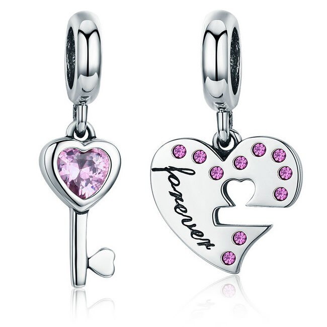 Talisman din Argint The Key of Heart Pandantiv