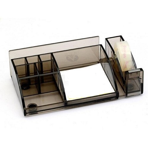 Suport tidy pentru articole birou, 9 compartimente, fumuriu, Ark
