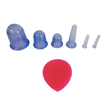 Set 6 ventuze si o perie din silicon pentru masaj anticelulitic , antirid si facial, diverse culori Set 6 ventuze si o perie din silicon pentru masaj anticelulitic , antirid si facial, diverse culori