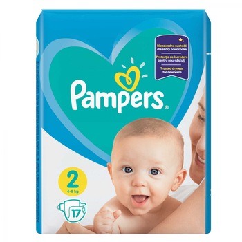 Scutece Pampers nr.2, 4-8 kg, 17 buc Scutece Pampers nr.2, 4-8 kg, 17 buc