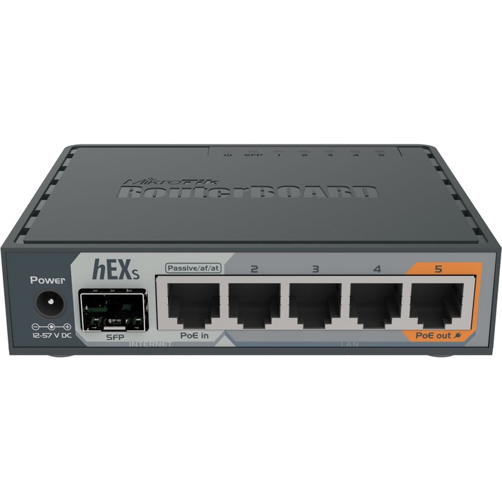 Router ethernet MikrotiK, Gigabit, 5 porturi