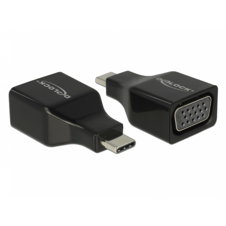 Adaptor USB-C la VGA (DP Alt Mode) T-M Negru, Delock 63933