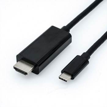 Cablu USB tip C la HDMI 4K@60 Hz T-T 1m Negru, Roline 11.04.5840 Cablu USB tip C la HDMI 4K@60 Hz T-T 1m Negru, Roline 11.04.5840