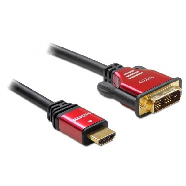 Cablu HDMI la DVI-D Single Link 18+1pini T-T Premium 1.8M, Delock 84342
