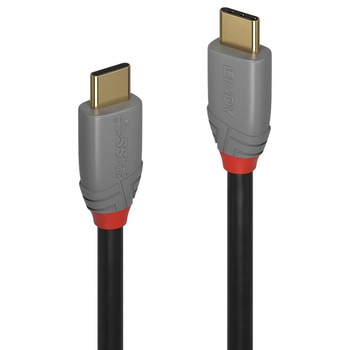 Cablu USB 3.1 tip C la tip C T-T 1m 5A PD (Power Delivery) Anthra Line, Lindy L36901 Cablu USB 3.1 tip C la tip C T-T 1m 5A PD (Power Delivery) Anthra Line, Lindy L36901