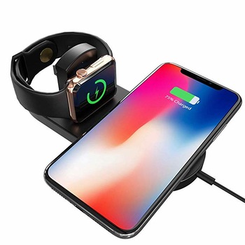 Incarcator wireless 2 in 1 pentru iPhone, Samsung, Airpods, ceas Apple, Samsung culoare negru Incarcator wireless 2 in 1 pentru iPhone, Samsung, Airpods, ceas Apple, Samsung culoare negru