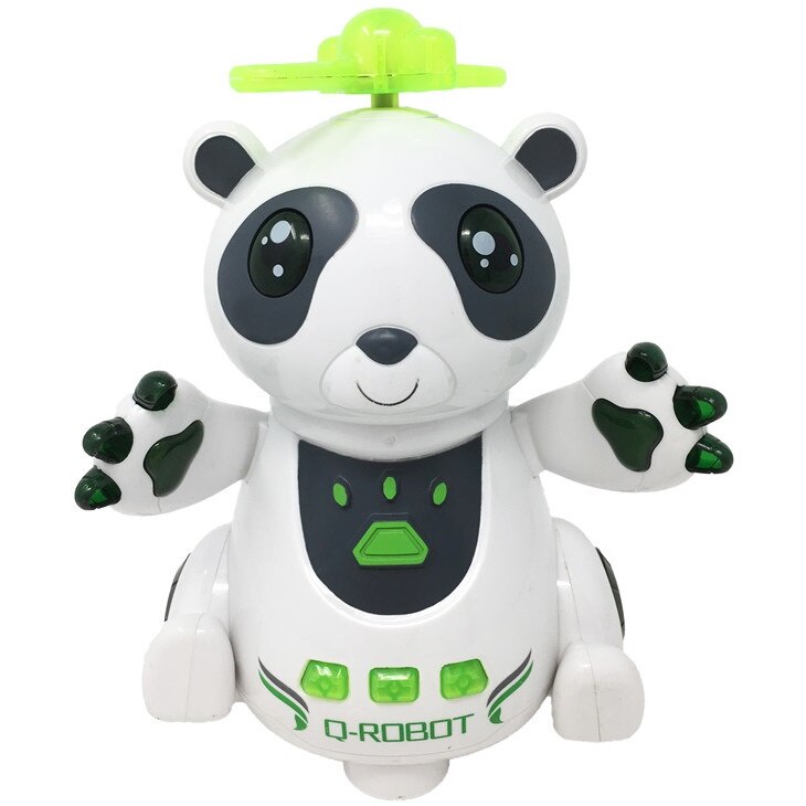 Jucarie Q-Robot Panda distractiv cu baterii si elice