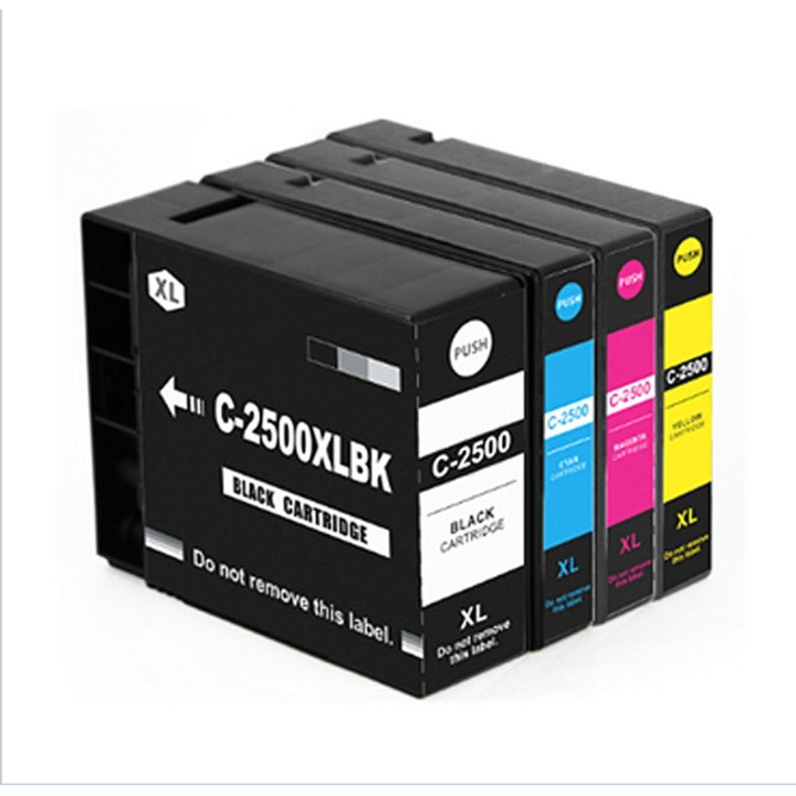 PGI-2500XL BK/C/M/Y 10000 tintapatron készlet, 4 db, kompatibilis CANON Maxify iB4000, iB4050, iB4100, iB4150, MB5000, MB5050, MB5100, MB5150, MB5155 , MB5300, MB5350, MB5400, MB5450, MB5455 modellekhez