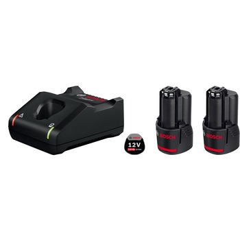 Set 2 acumulatori Li-Ion Bosch Professional GBA, 12 V, 2.0 Ah + incarcator GAL 12V-40 + cutie carton Set 2 acumulatori Li-Ion Bosch Professional GBA, 12 V, 2.0 Ah + incarcator GAL 12V-40 + cutie carton