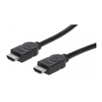 Cablu monitor HDMI/HDMI 5m ecranat, negru, cu canal Ethernet, Manhattan Cablu monitor HDMI/HDMI 5m ecranat, negru, cu canal Ethernet, Manhattan