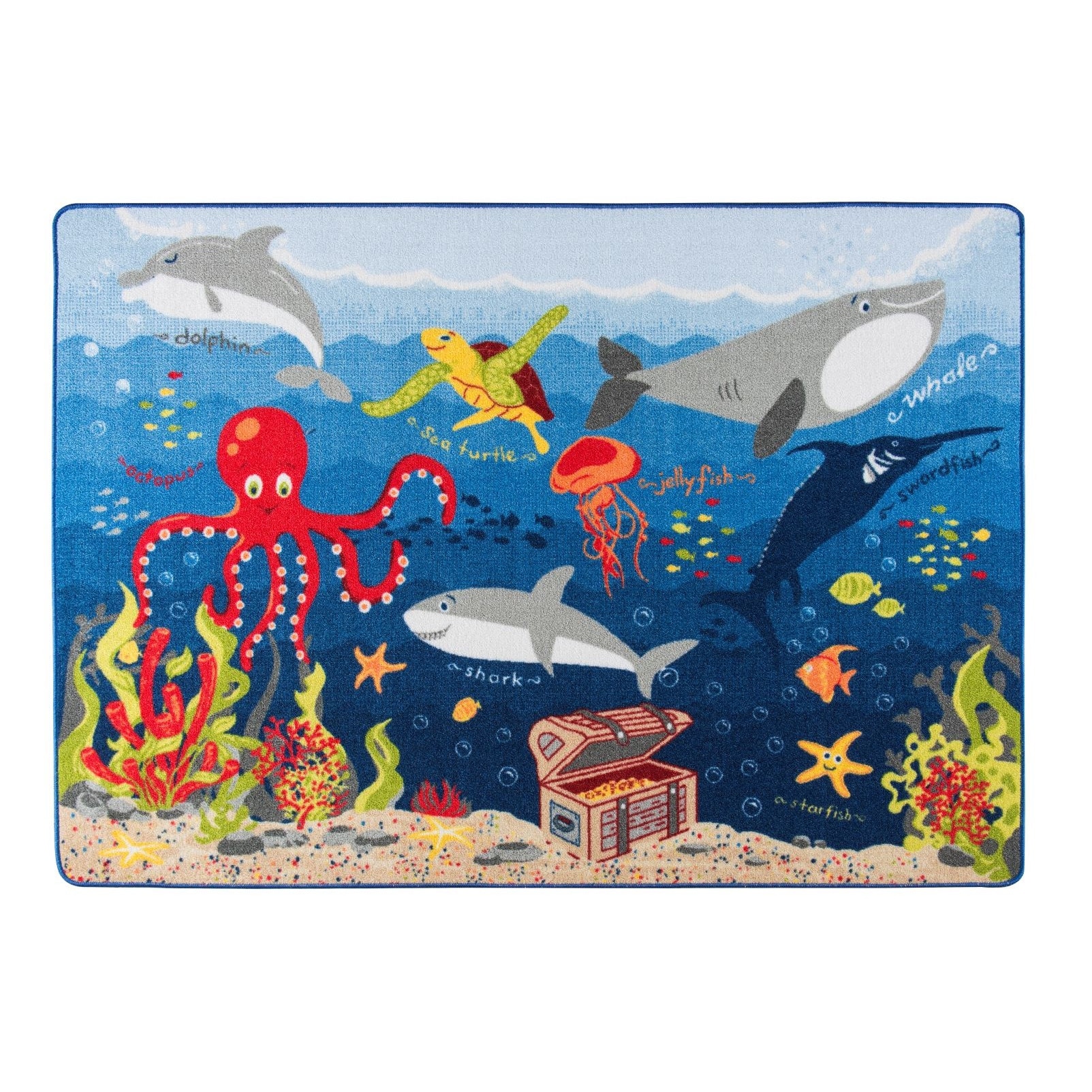 Covor Pentru Copii, Antiderapant, Deep Water, 133x190 cm, 1282 gr/mp