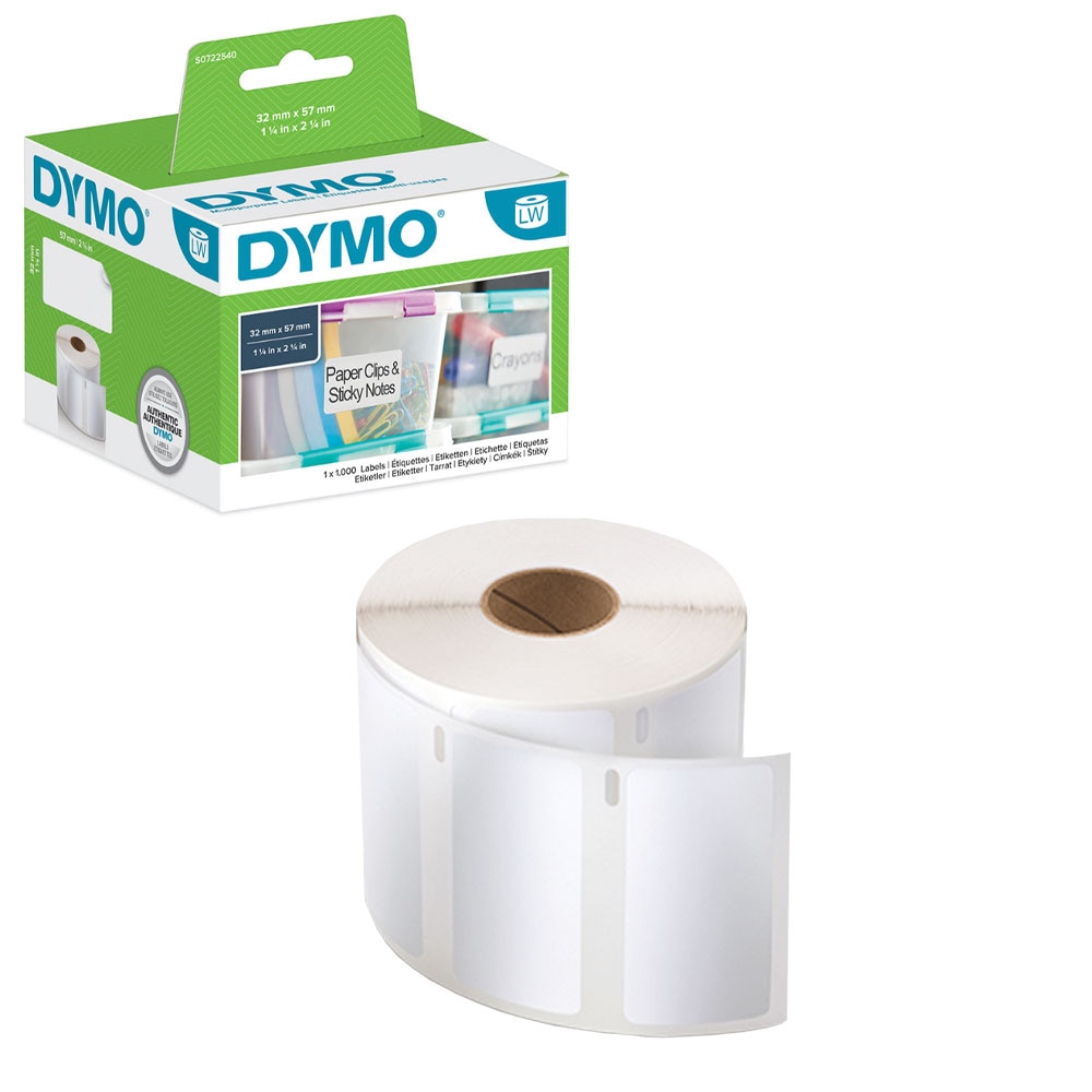 compatibile con DYMO Etichette BIANCHE Compatibili DYMO (57x32) (S0722540,  11354) 1000pcs DYMOS0722540 8435490621060