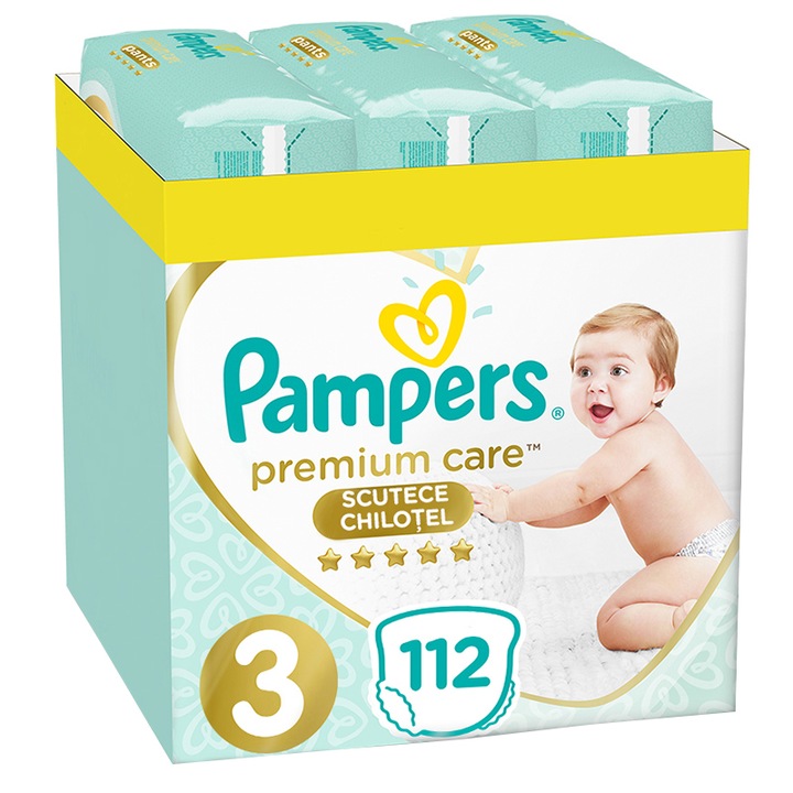 Пелени-гащички Pampers Premium Care Pants XXL Box 3, 6-11 кг, 112 броя