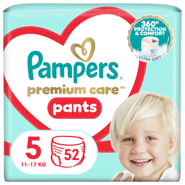 Pampers Premium Care Pants bugyipelenka, Méret: 5, 12-17 kg, Mega Box, 52 db