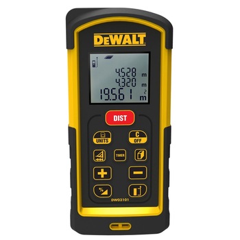 Telemetru laser DeWALT DW03101-XJ, 100m, rezistent la impact Telemetru laser DeWALT DW03101-XJ, 100m, rezistent la impact