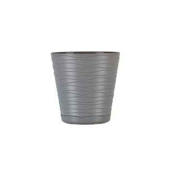 Ghiveci cu farfurie, Tedi diametru 13 cm, gri Ghiveci cu farfurie, Tedi diametru 13 cm, gri