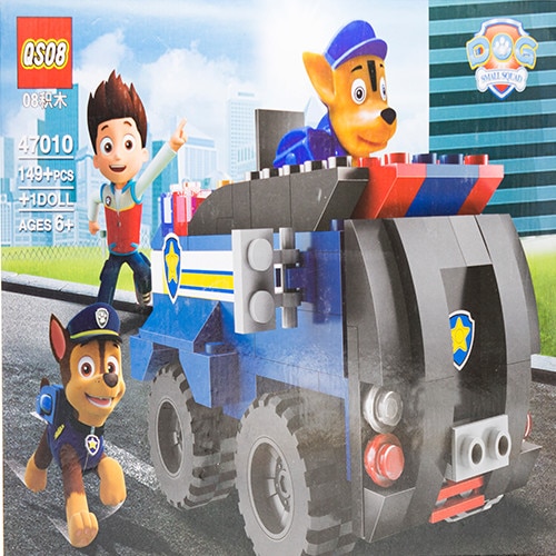 Set constructie masina de politie, 149 piese+1 figurina