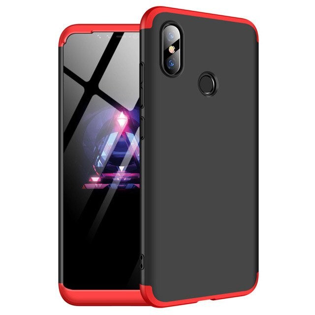 Husa 360° Matte Full Protection Gema Mixt pentru Huawei Y7 Prime 2018 / Y7 2018 , negru + rosu