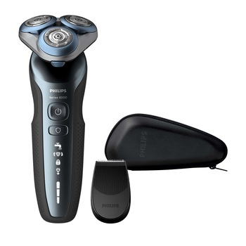 Aparat de ras Philips Shaver S6620/11, barbierit umed şi uscat, cap de barbierire in 5 directii, sistem de lame MultiPrecision, 60 min, aparat de tuns de precizie, husa, Albastru / Negru Aparat de ras Philips Shaver S6620/11, barbierit umed şi uscat, cap de barbierire in 5 directii, sistem de lame MultiPrecision, 60 min, aparat de tuns de precizie, husa, Albastru / Negru