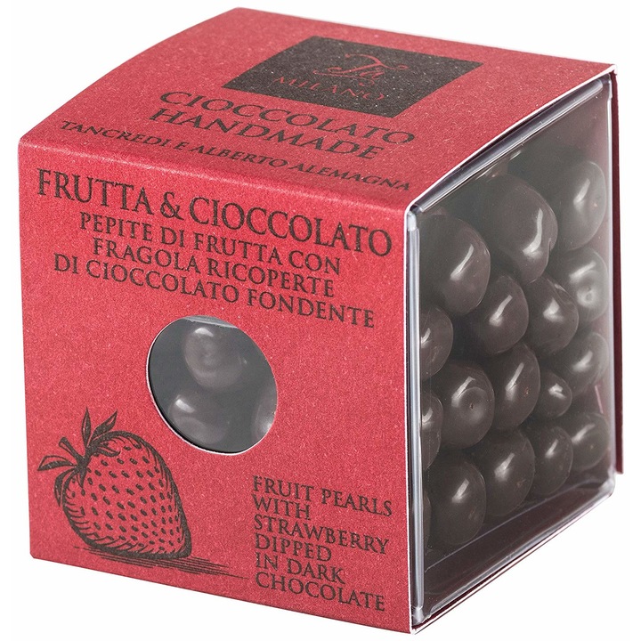 Bomboane cu ciocolata neagra si capsuni - Frutta & Cioccolato