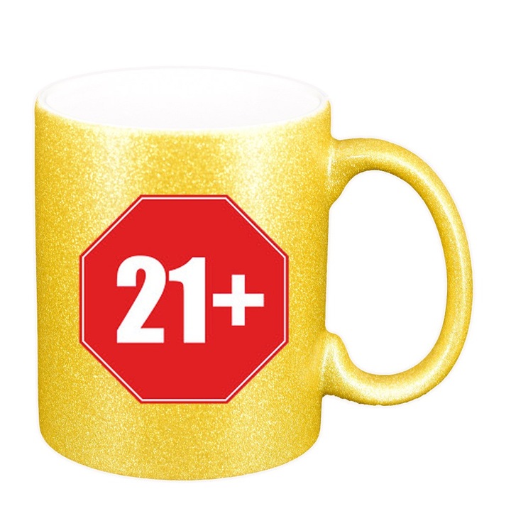 Cana "Restriction 21+", auriu sidefata glitter, 330ml, D604