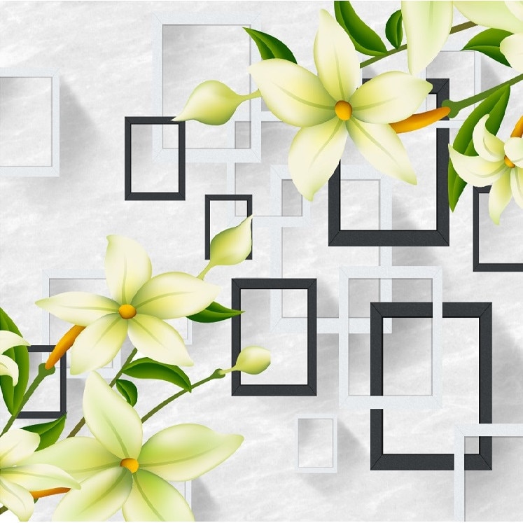 Tablou canvas patrat flori 20 (60 x 60 cm)