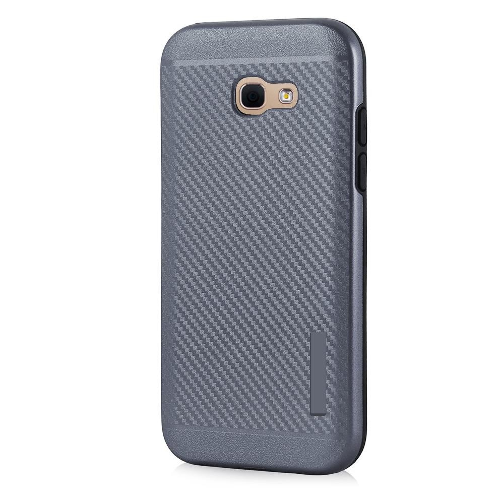 Husa telefon Puky Carbon cu placuta metalica incorporata pentru Samsung Galaxy S8 Plus , gri