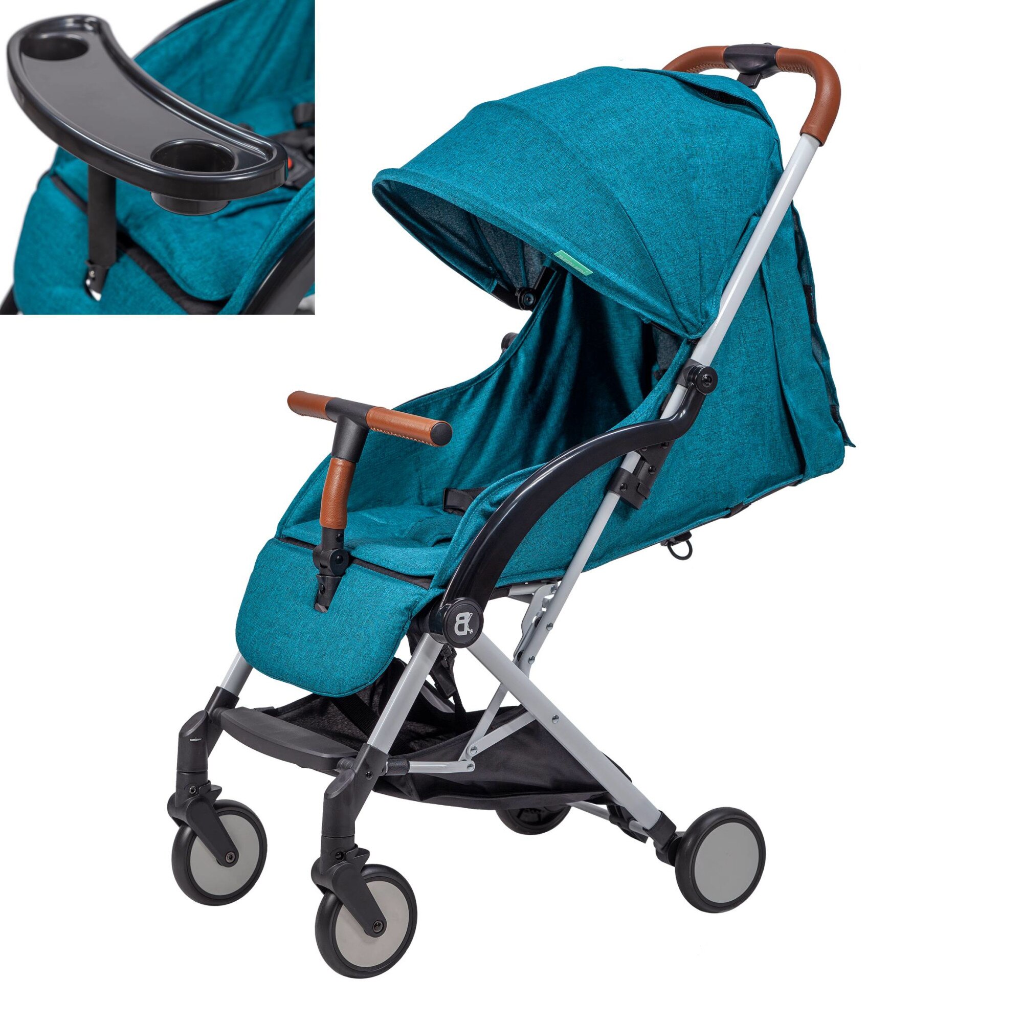 Carucior compact BEBUMI Sport 0-4 ani Food Tray Verde Inchis/Dark Green