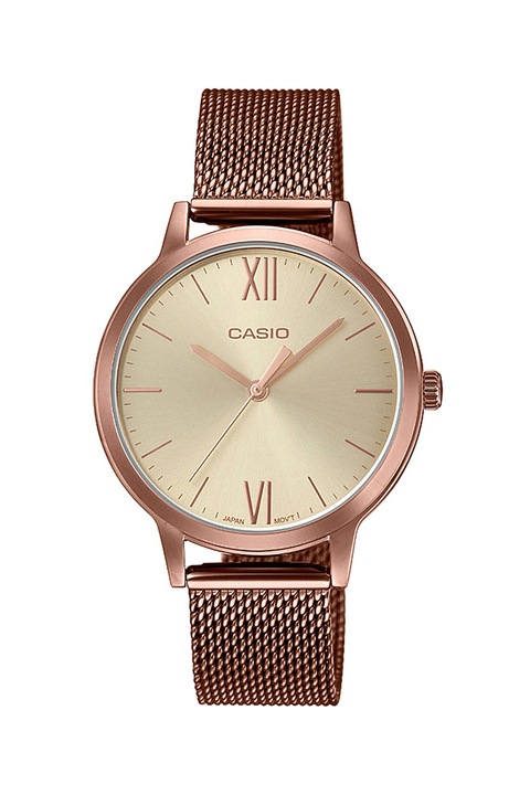 Casio, Ceas cu bratara cu aspect plasa, Auriu rose