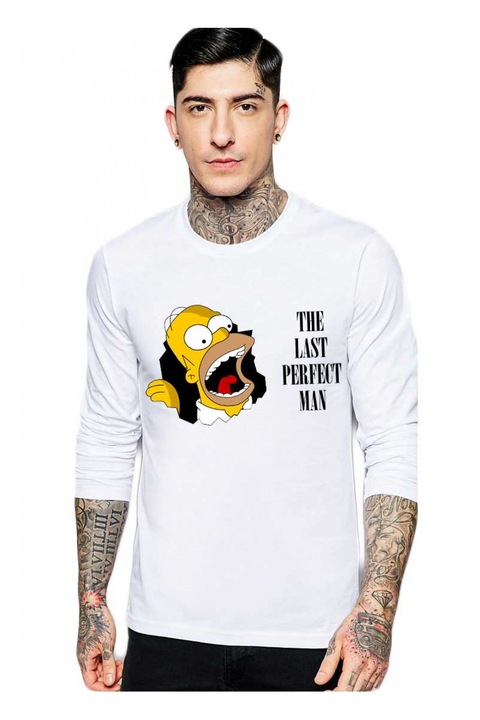 Bluza barbati alba - Simpson