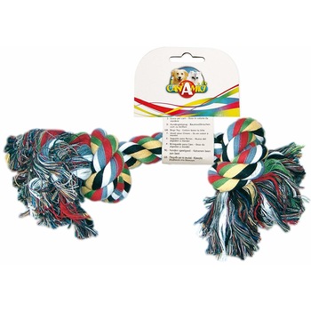 Jucarie caine Croci Cotton Bone LG cu 2 noduri Jucarie caine Croci Cotton Bone LG cu 2 noduri