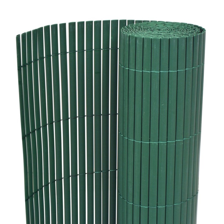 Двустранна градинска ограда vidaXL, PVC, 90х500 см, зелена