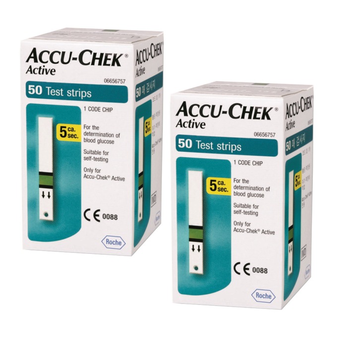 Accu Chek Roche Active vércukormérő tesztcsík, 100 teszt/készlet