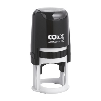 Stampila rotunda firma Colop Printer R30, tus albastru, diametru 30 mm, culoare neagra Stampila rotunda firma Colop Printer R30, tus albastru, diametru 30 mm, culoare neagra