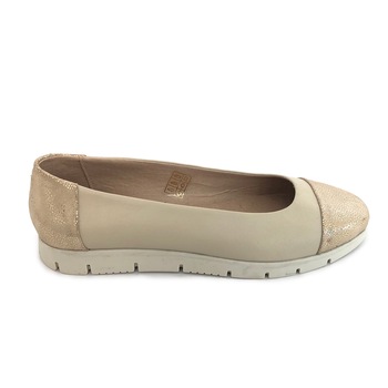 Balerini Dama de Piele Naturala Josi cu Talpa Flexibila, Mateo Shoes, Bej/Auriu Balerini Dama de Piele Naturala Josi cu Talpa Flexibila, Mateo Shoes, Bej/Auriu