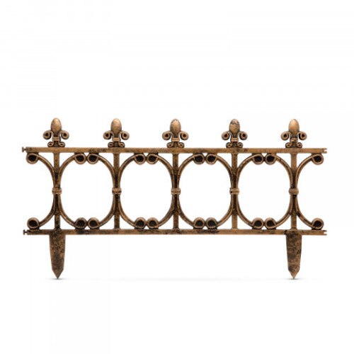 Gardulet din material plastic, negru/auriu, 63 x 33.5 cm, fixare in sol, ideal pentru delimitarea straturilor de flori, a trotuarelor de gradina, sau al gazonului.