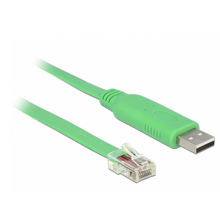 Delock Kábel, USB 2.0 A típus, 1 x RS-232 RJ45 soros, Cisco routerhez, TT 1.8 m, 62960