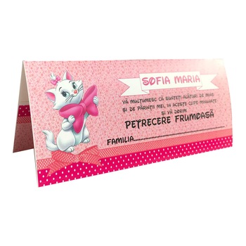 Plic de bani pentru botez cu Pisicuta Marie, Cubika Plic de bani pentru botez cu Pisicuta Marie, Cubika