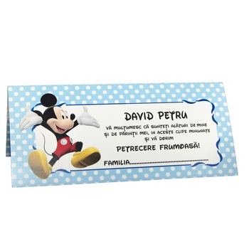 Plic de bani pentru botez cu Mickey Mouse, SET - 10 bucati Plic de bani pentru botez cu Mickey Mouse, SET - 10 bucati