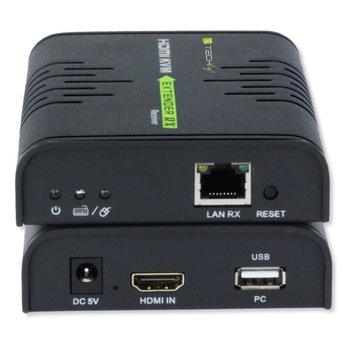Extensie HDMI + USB mouse, tastatura pe cablu Cat5/5e/6 pana 120m. Techly KVM Extensie HDMI + USB mouse, tastatura pe cablu Cat5/5e/6 pana 120m. Techly KVM