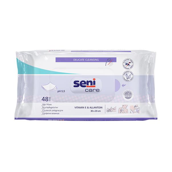 Servetele umede imbogatite cu vitamina E si alantoina, Seni Care , 48 pcs