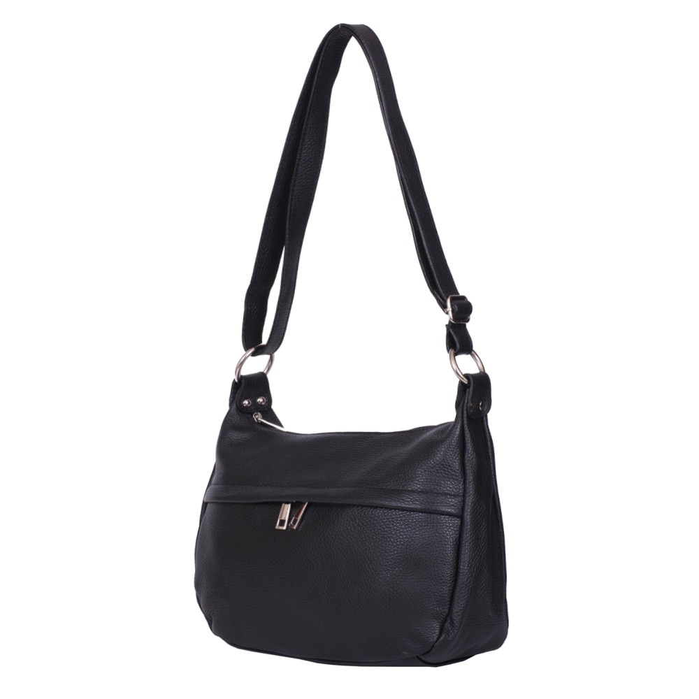 Poseta din piele naturala Amelia neagra