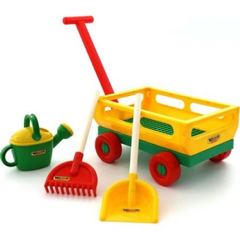 Set accesorii pentru gradinarit de jucarie - Carucior, stropitoare, lopatica si grebla pentru micii gradinari Set accesorii pentru gradinarit de jucarie - Carucior, stropitoare, lopatica si grebla pentru micii gradinari