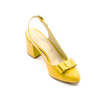 Pantofi clasici din piele box galben cu toc trapez de 6 cm, Tungus, Galben, 34 Pantofi clasici din piele box galben cu toc trapez de 6 cm, Tungus, Galben, 34
