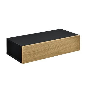 Raft de perete Iola1 cu compartiment pentru depozitare, en.casa, 50 x 24 x 12 cm, PAL, negru/culoarea lemnului Raft de perete Iola1 cu compartiment pentru depozitare, en.casa, 50 x 24 x 12 cm, PAL, negru/culoarea lemnului