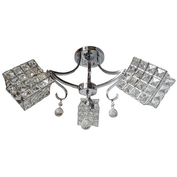 Lustra Rich 10180/3, rotund, 3*e27, schelet inox, abajur semitransparent cristal Lustra Rich 10180/3, rotund, 3*e27, schelet inox, abajur semitransparent cristal