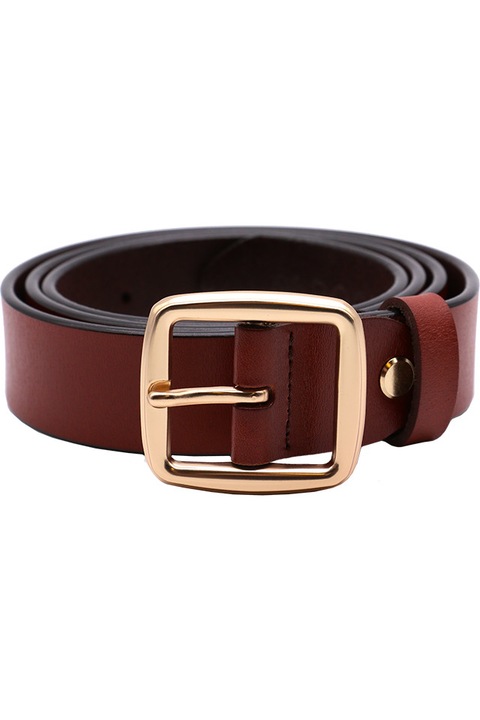 Női öv, klasszikus modell, természetes bőr, ROCS, BZ-13RD Vörösesbarna