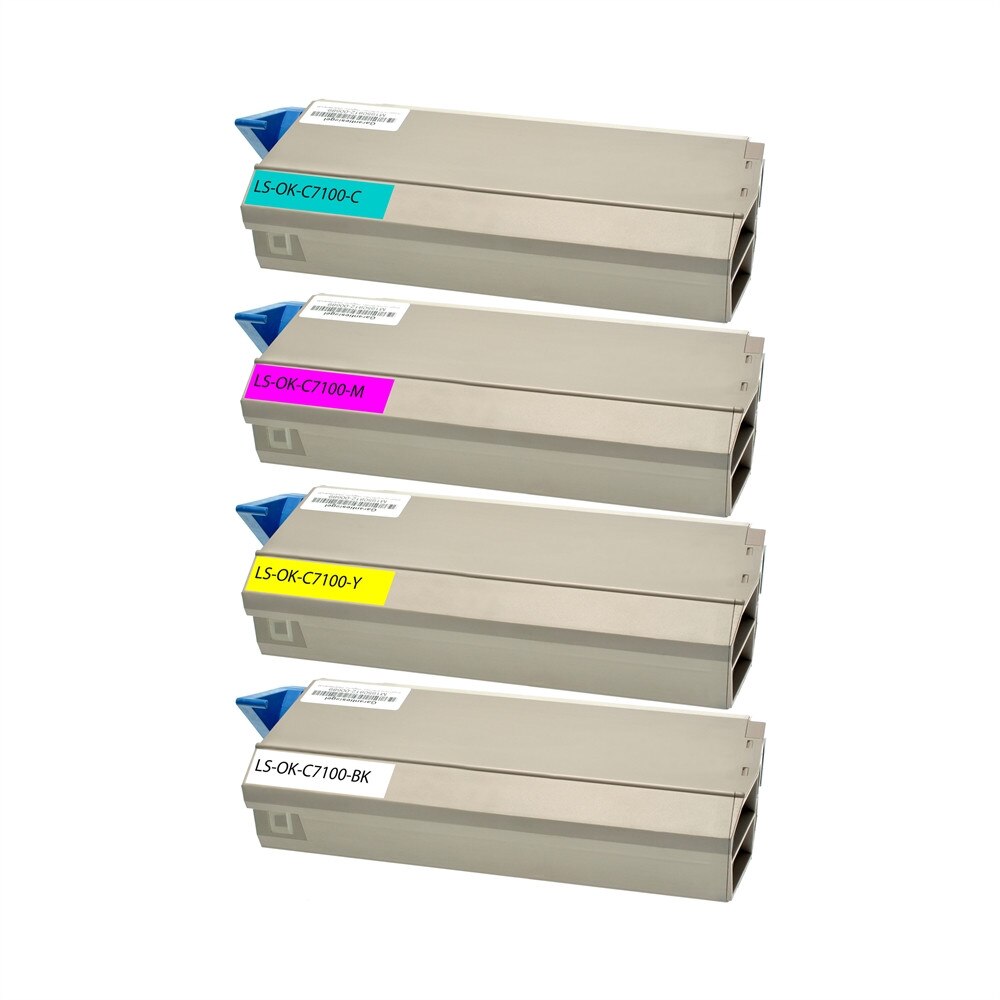 Set 4 Cartuse C7100 BK/C/M/Y 40000 Pag compatibile OKI C7100 / 7100 N /7300 / 7300 DN / 7300 DXN / 7300 N / 7300 / 7350 / 7350 DN / 7350 DTN / 7350 HDN / 7350 N / 7350 TN / 7500 / 7500 DXN / 7500 HDN / 7500 N / 7500 N CCS / 7500 / 7550 HDN / 7550 N