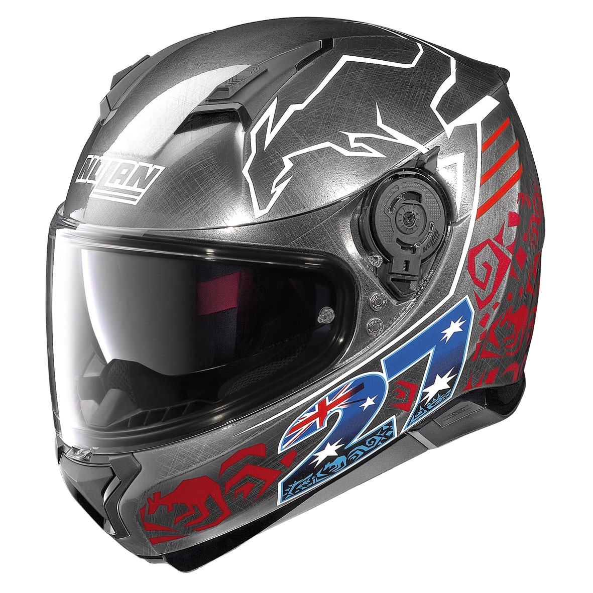 Casca moto NOLAN Full-Face - N87 Iconic Replica N-COM - scratched chorme (stoner) XL
