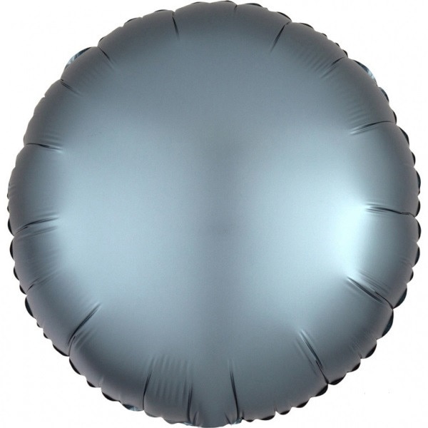 Balon folie rotund Satin Luxe Steel Blue / albastru 45 cm